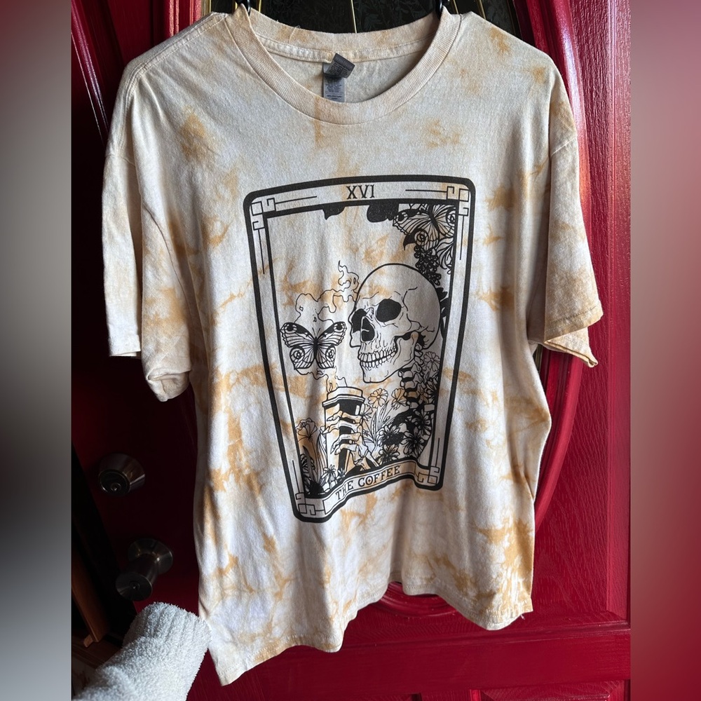 Gildan Tie-Dye Shirt - Coffee Tarot Card